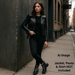 H&M Divided Black Studded Triple Buckle Ankle Boots Wm‎ 5.5 EUR 36 EUC Punk Moto